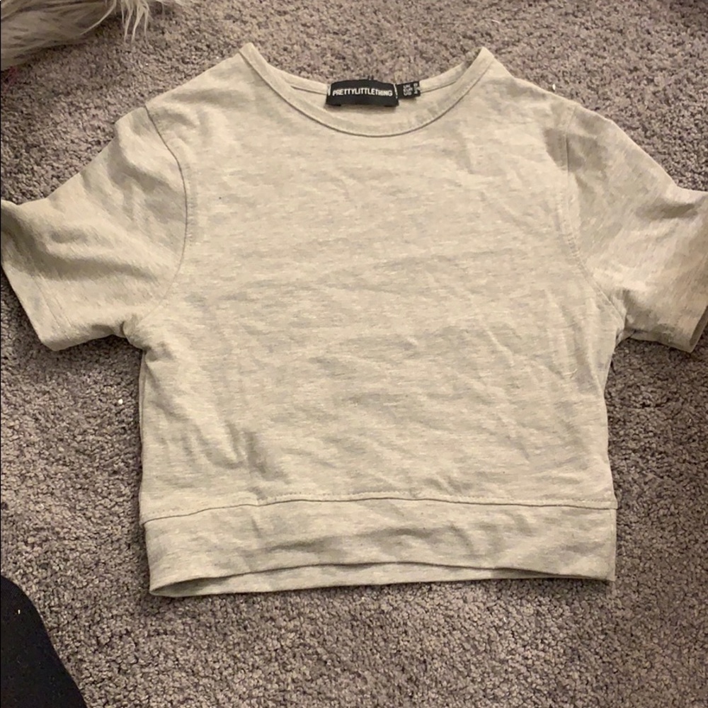 Gray crop top